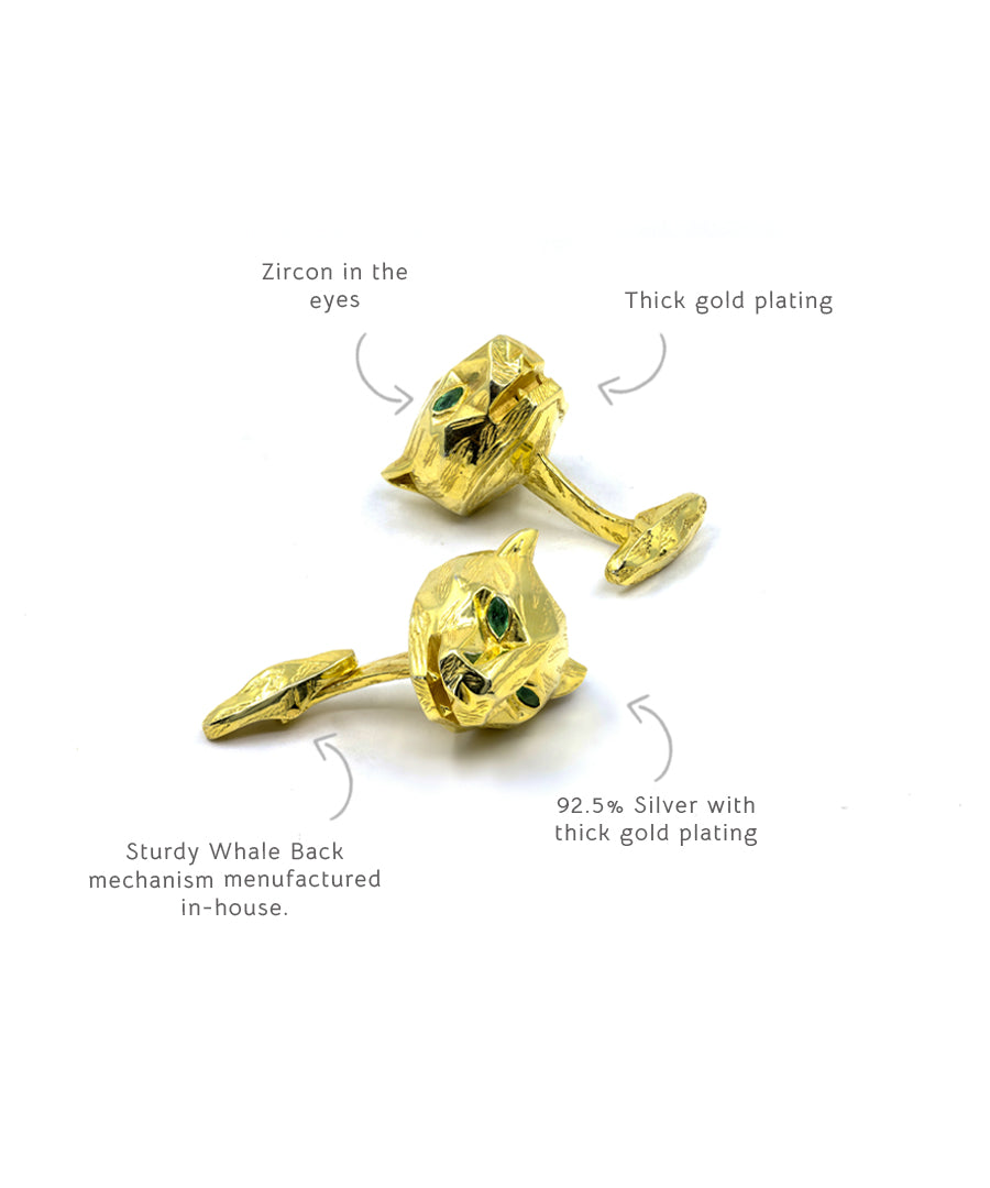 Gold Untamed Panther Cufflinks