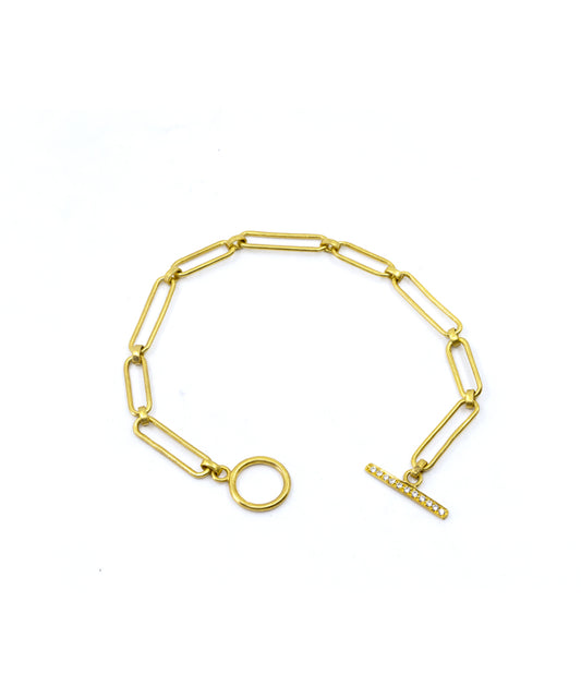 Paperclip Chain Bracelet Gold