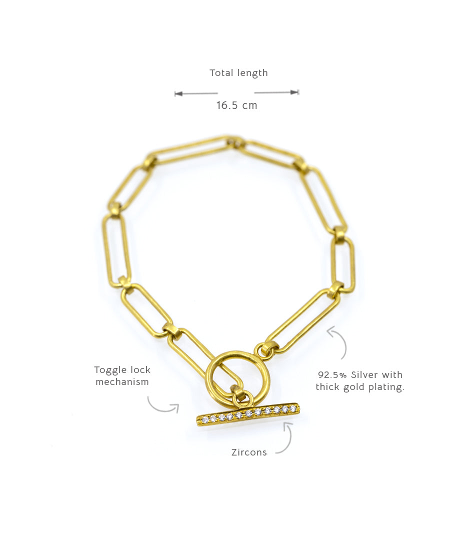 Golden Untamed Paperclip Chain Bracelet