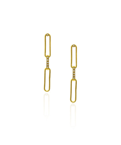 Golden Untamed Paperclip Chain Earrings