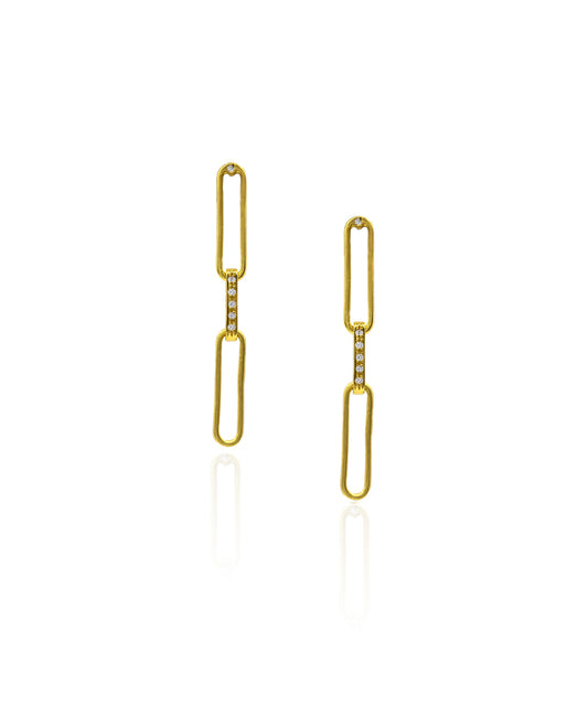 Golden Untamed Paperclip Chain Earrings
