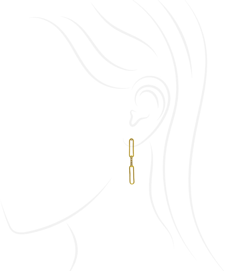 Golden Untamed Paperclip Chain Earrings