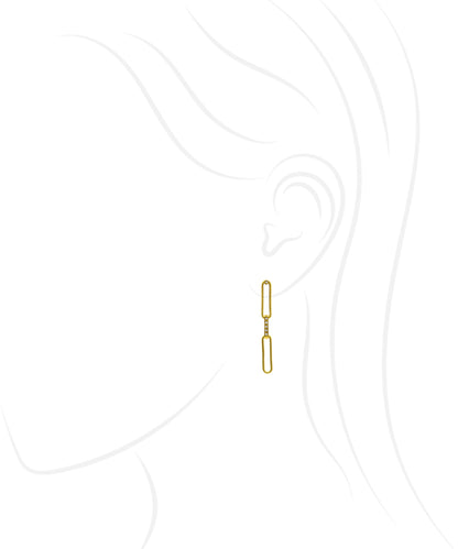 Golden Untamed Paperclip Chain Earrings