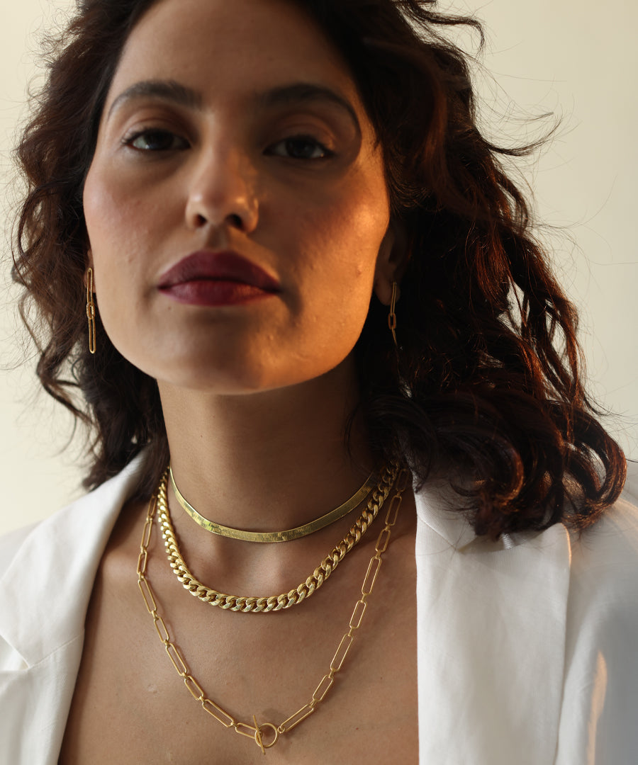 Golden Untamed Paperclip Chain Necklace
