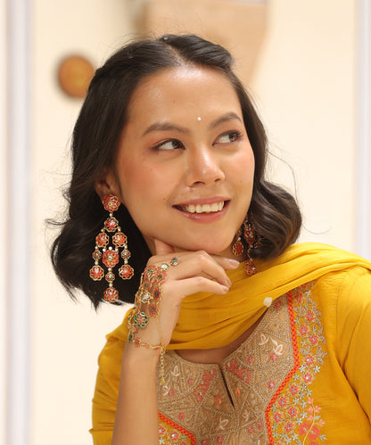 Pink Gul Phool Earrings