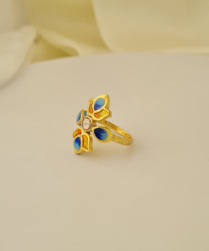 Padma Lotus Adjustable Ring Blue