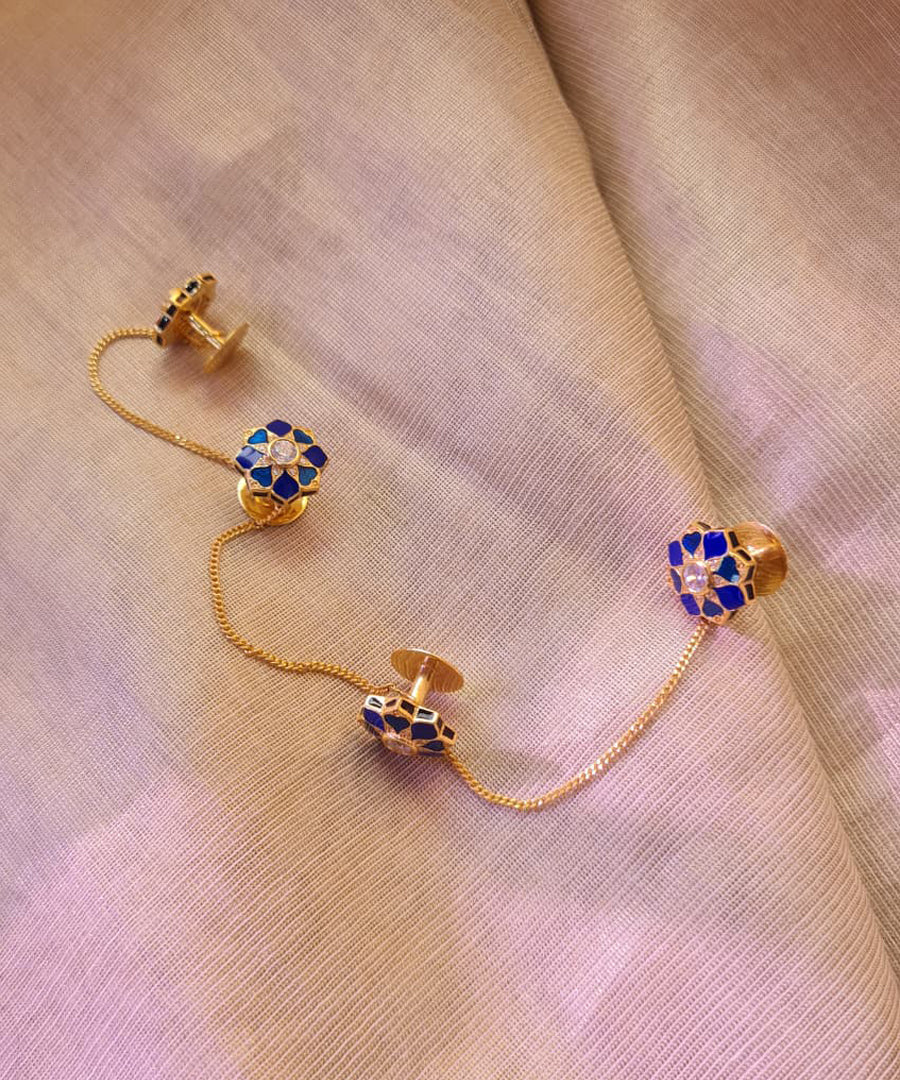 Rajwada Kurta Buttons Navy