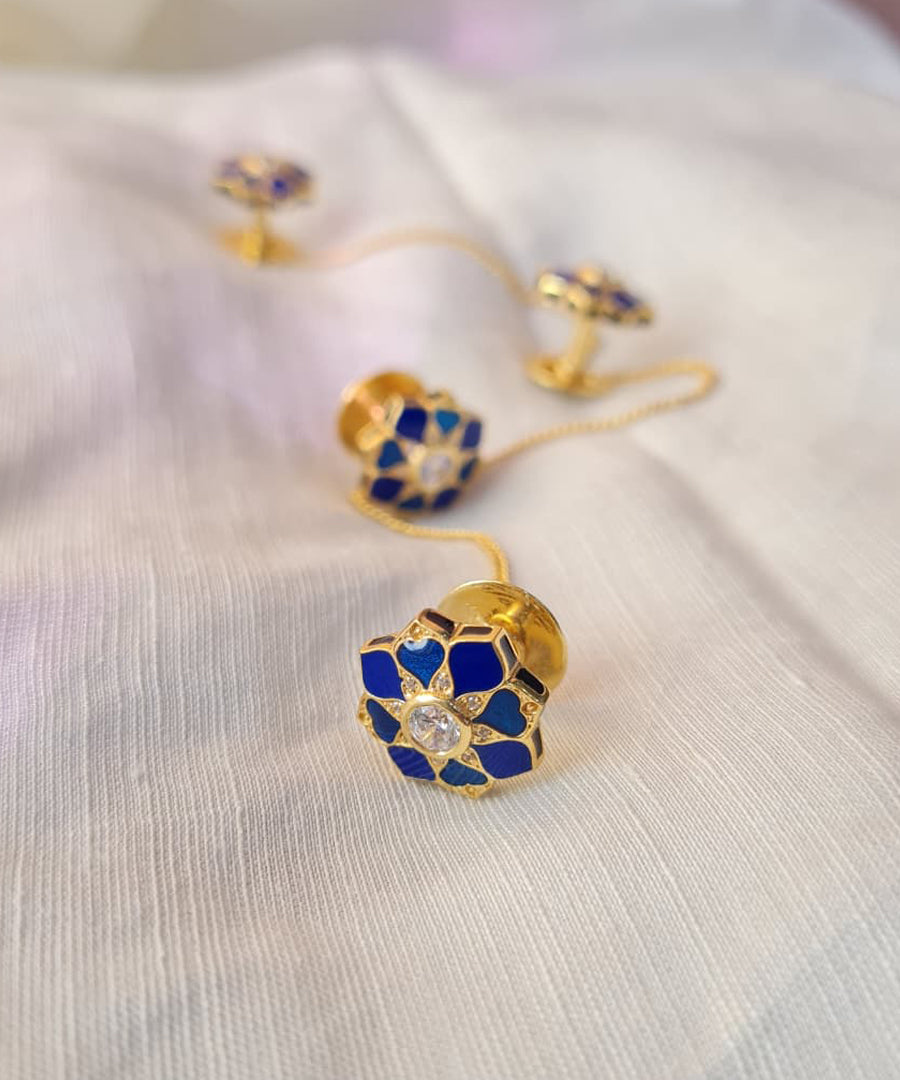 Rajwada Kurta Buttons Navy