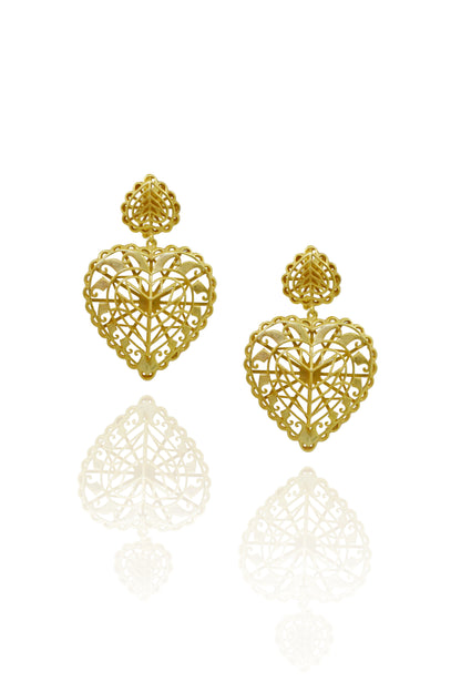 Rakaan Heart Dangle Earrings Big