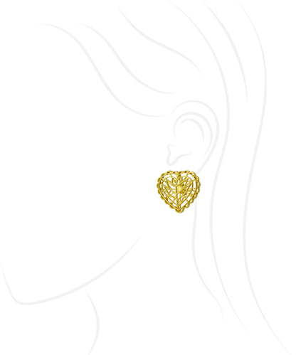 Rakaan Heart-Shaped Minimal Studs –  Gold Finish