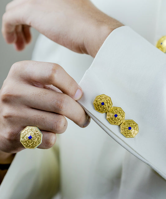 Golden/Blue Goonj Sherwani Buttons