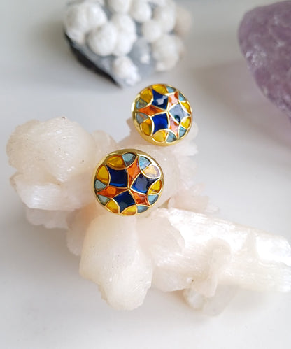 Kaleidoscope Stud Earrings & Charm Necklace - Gift Box For Women - Sterling Silver