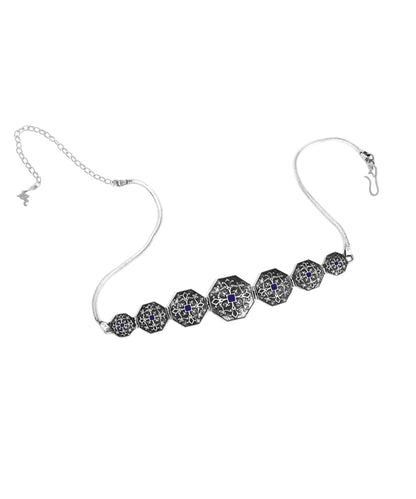 Silver Goonj Gaur Kanthi Choker Necklace