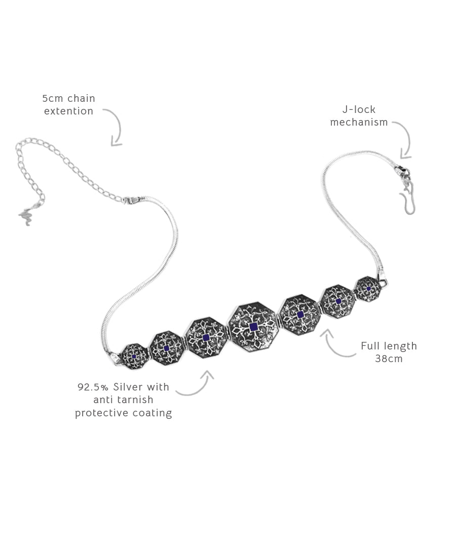 Silver Goonj Gaur Kanthi Choker Necklace