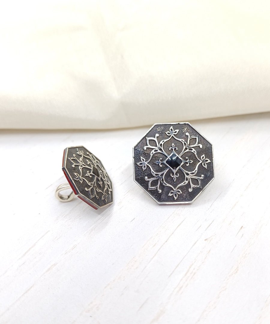 Silver/Black Goonj Sherwani Buttons