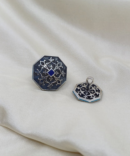 Silver/Blue Goonj Sherwani Buttons