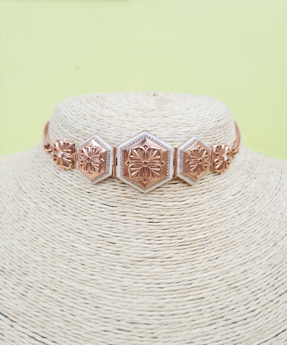 Rosegold White Zircon Magnolia Choker Small