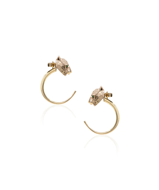 Rose gold Untamed Panther Detachable Hoop Earrings