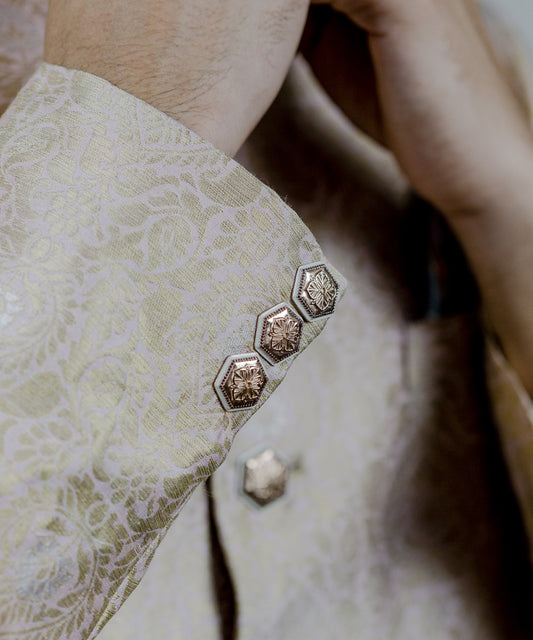 Rose Gold Zircon Sherwani Buttons