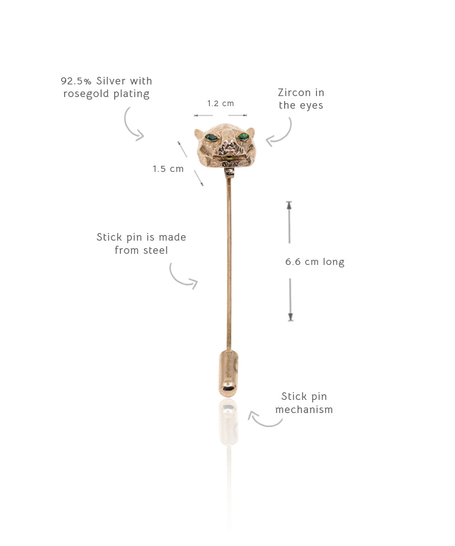 Rosegold Untamed Panther Lapel Pin