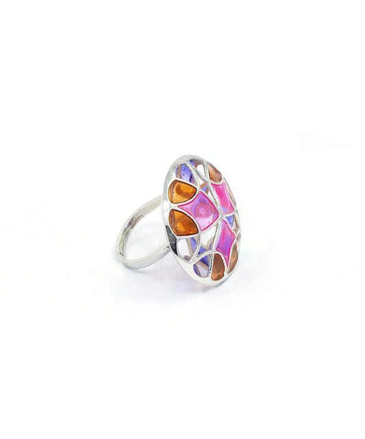 Rust Pink Kaleidoscope Ring