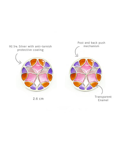 Rust Pink Kaleidoscope Stud Earrings