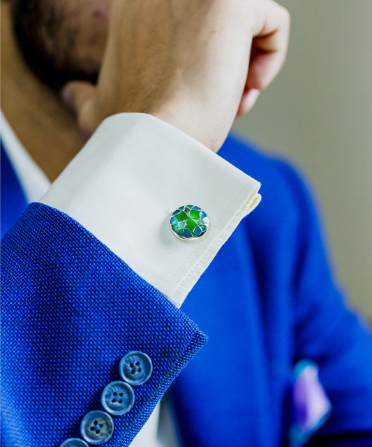 Rama Green Kaleidoscope Cufflinks