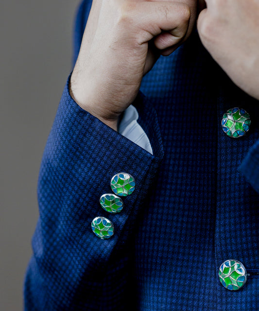 Rama Green Kaleidoscope Sherwani Buttons