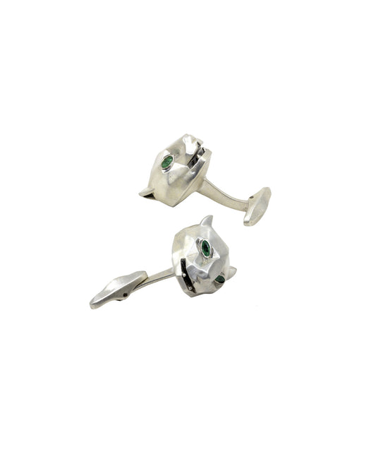 Silver Untamed Panther Cufflinks