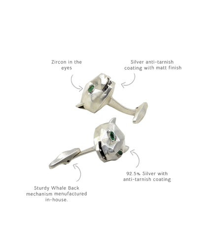Silver Untamed Panther Cufflinks