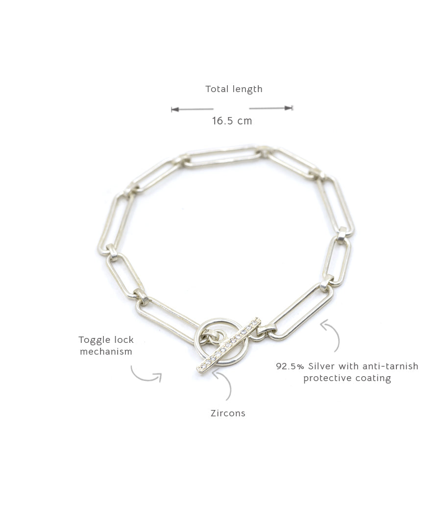 Silver Untamed Paperclip Chain Bracelet