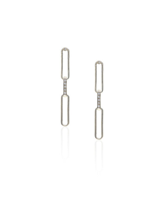 Silver paperclip earrings. Made with 92.5% sterling silver Silver with anti-tarnish protective coating.