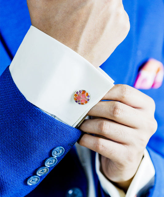 Rust Pink Kaleidoscope Cufflinks