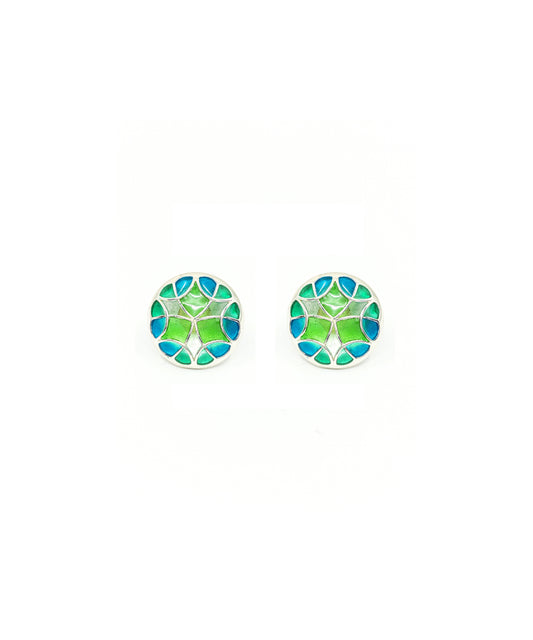 Rama Green Kaleidoscope Small Stud Earrings