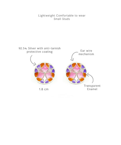 Rust Pink Kaleidoscope Small Stud Earrings