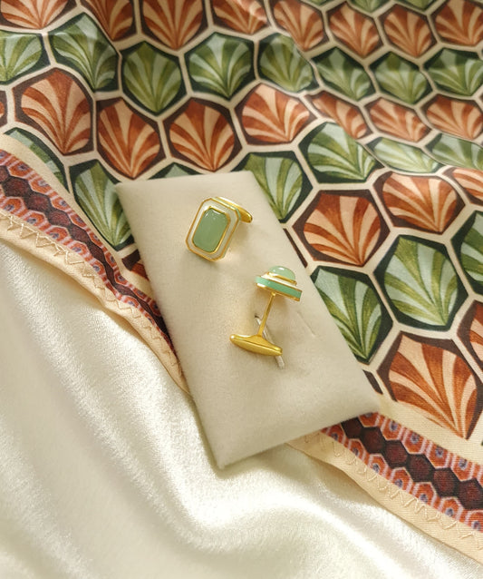 Tranquil Vitamin Sea Cufflinks With Pocket Square